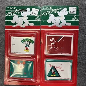 Vintage Cleo Walt Disney‎ Christmas Gift Tags Mickey Minnie Mouse Sealed USA